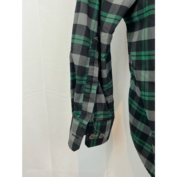 DULUTH TRADING CO AKHG Mens 2XL Long Sleeve Button Down Shirt Green Gray - Picture 8 of 10